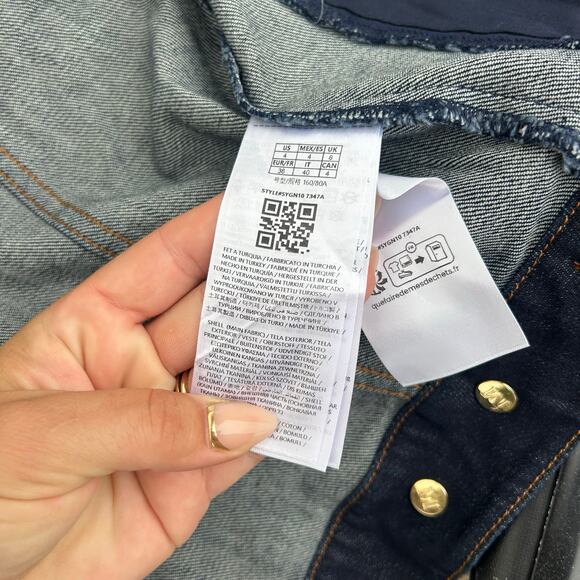New Marciano By Guess Kylie Denim Jacket Cropped Dark Wash Small 4 Boxy 40 - Picture 12 of 14